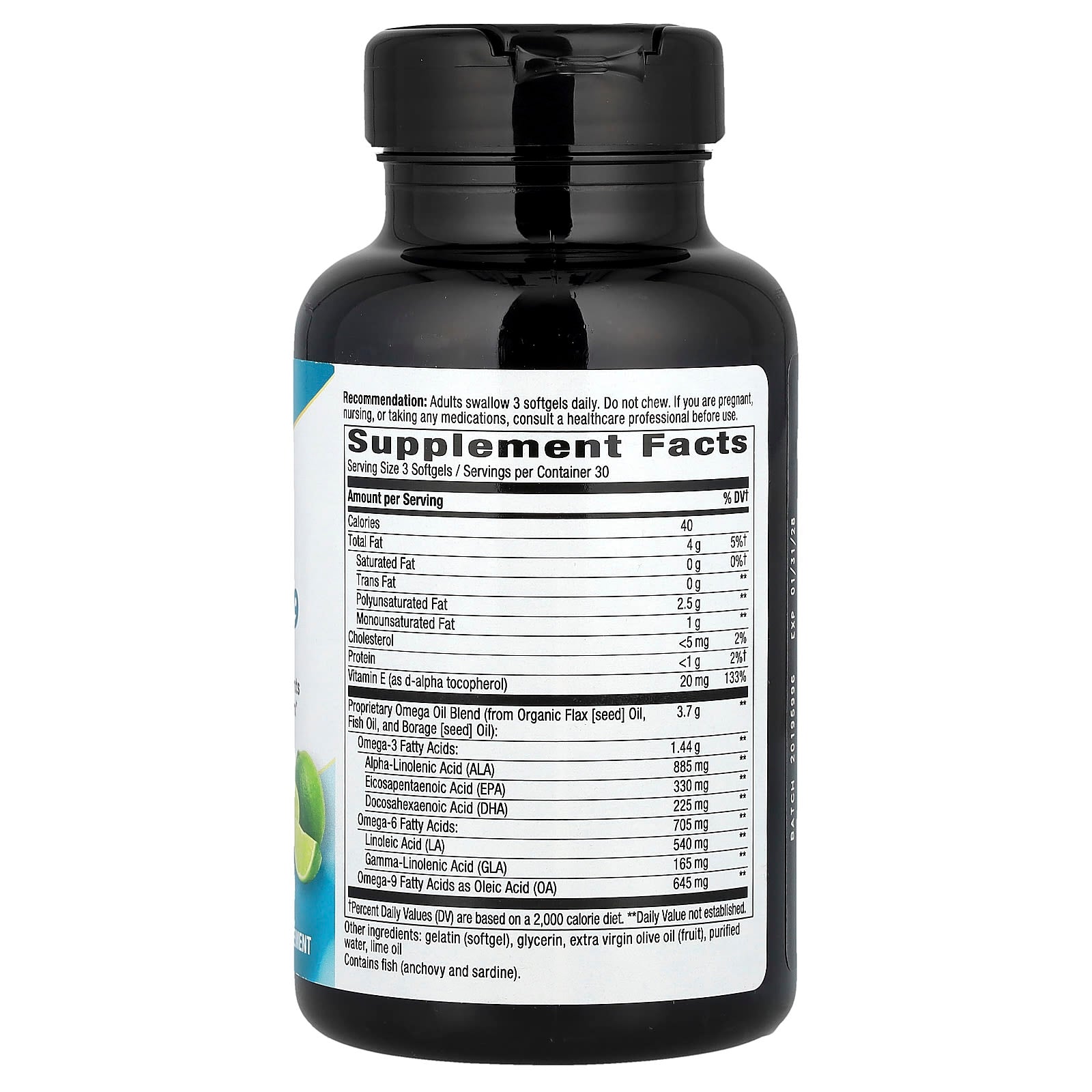 Nature's Way, Mega 3/6/9, Omega Blend, Lime, 90 Softgels