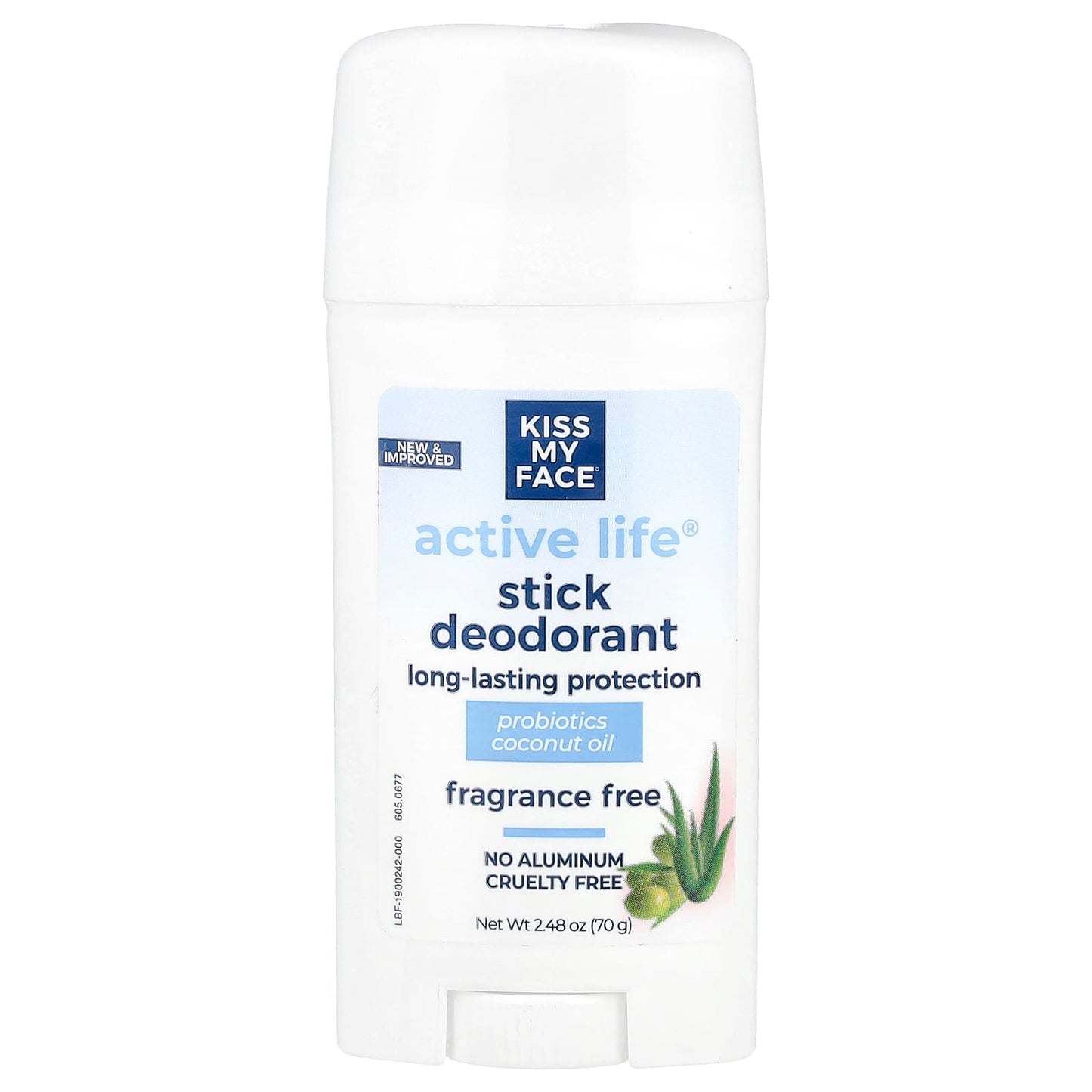 Kiss My Face, Active Life®, Stick Deodorant, Fragrance Free, 2.48 oz (70 g) - Image 1