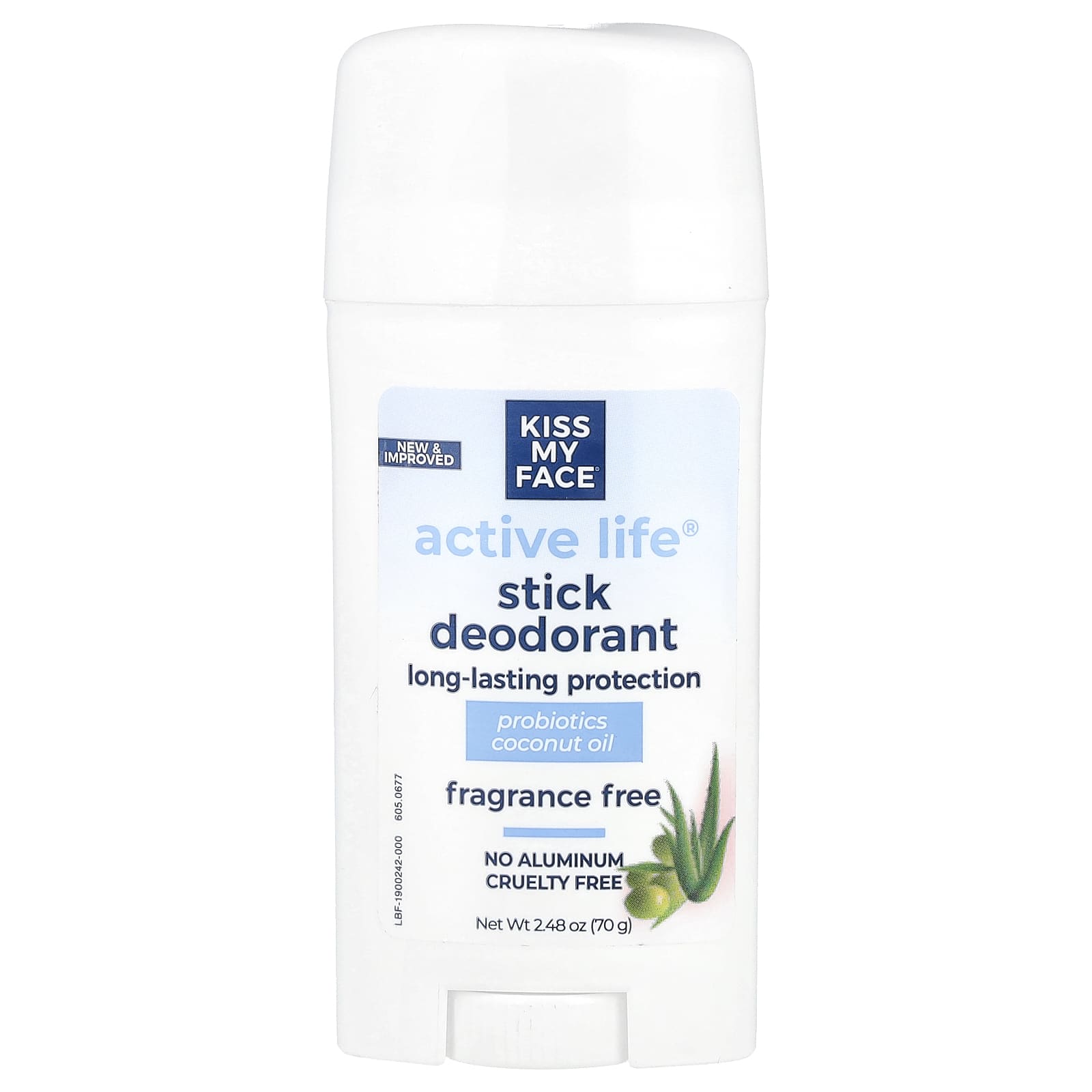 Kiss My Face, Active Life®, Stick Deodorant, Fragrance Free, 2.48 oz (70 g) - Image 1