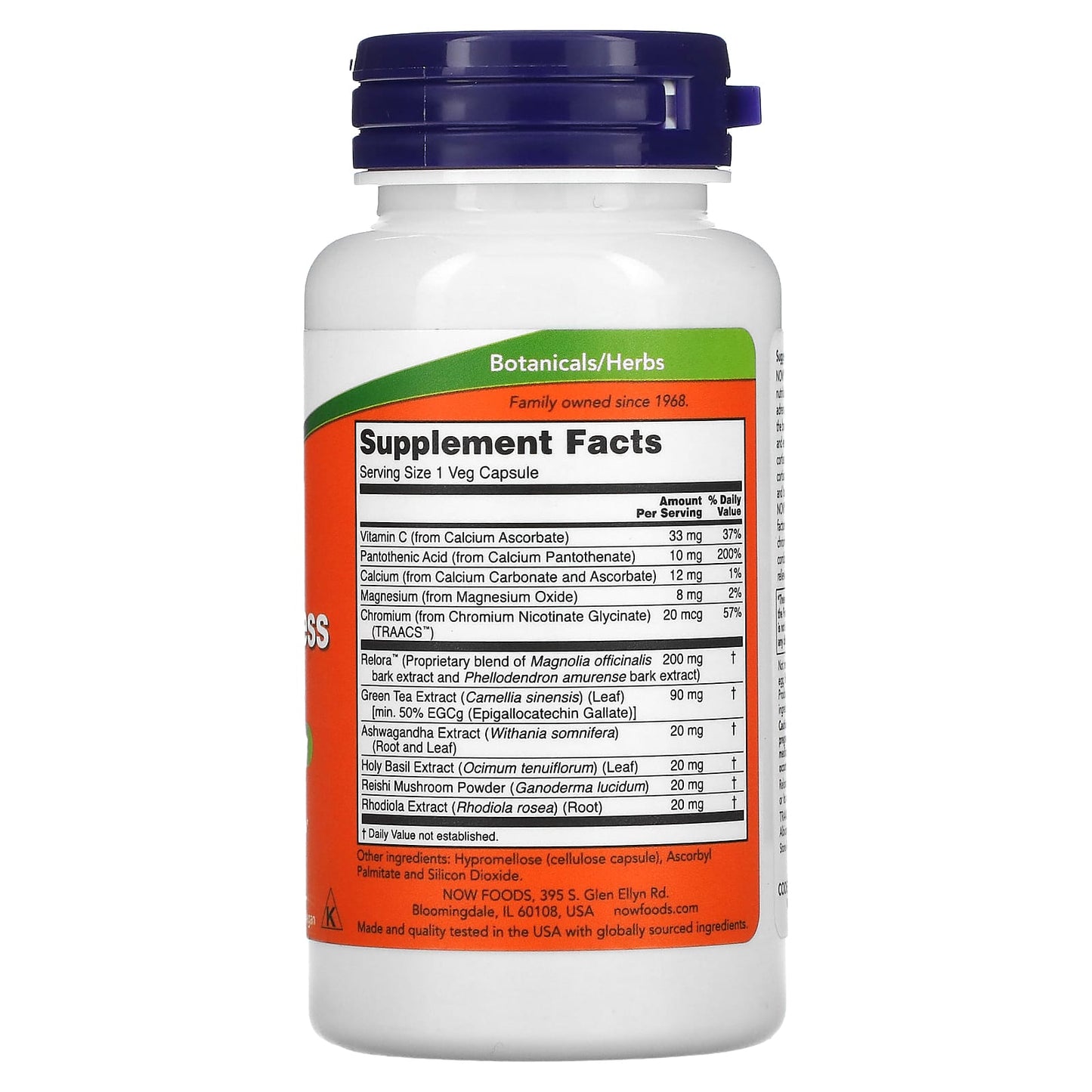 NOW Foods, Adrenal Stress Support, 90 Veg Capsules - Image 2