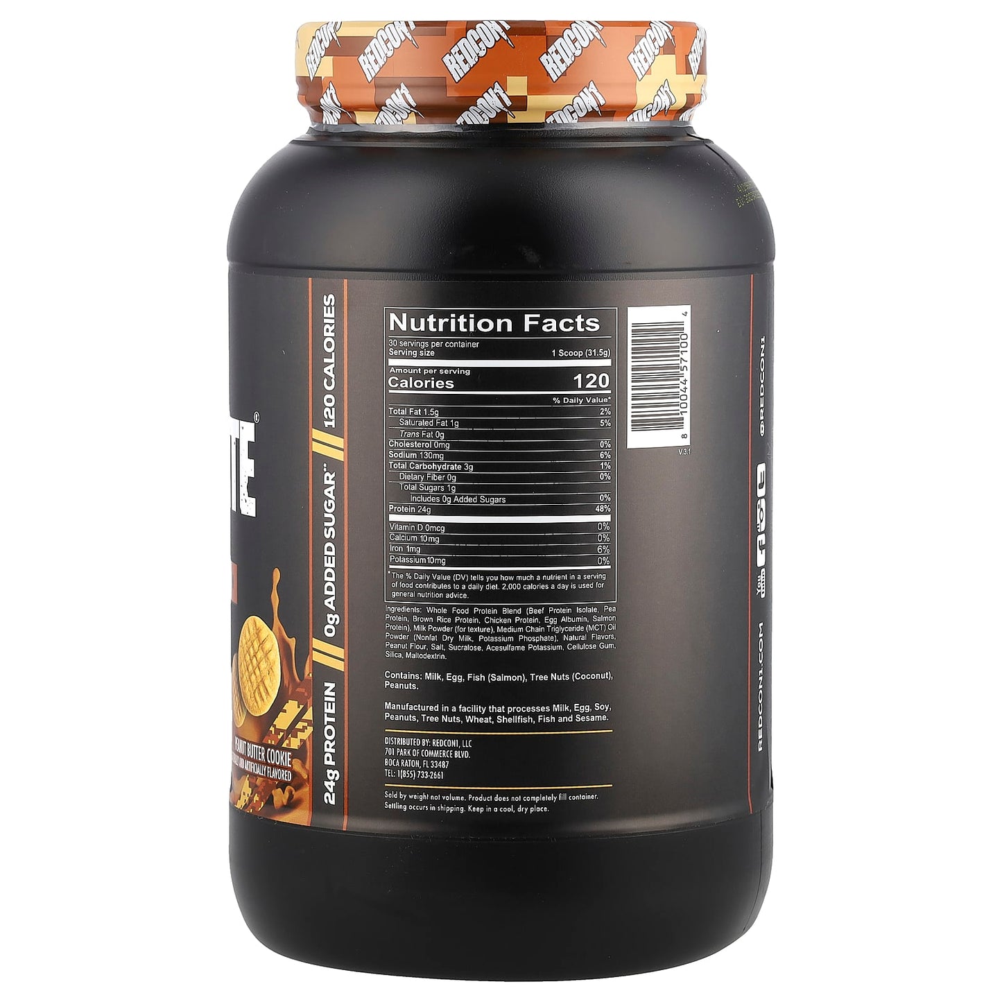 Redcon1, MRE Lite®, Whole Food Protein Powder, Peanut Butter Cookie, 2.08 lb (945 g) - Image 2