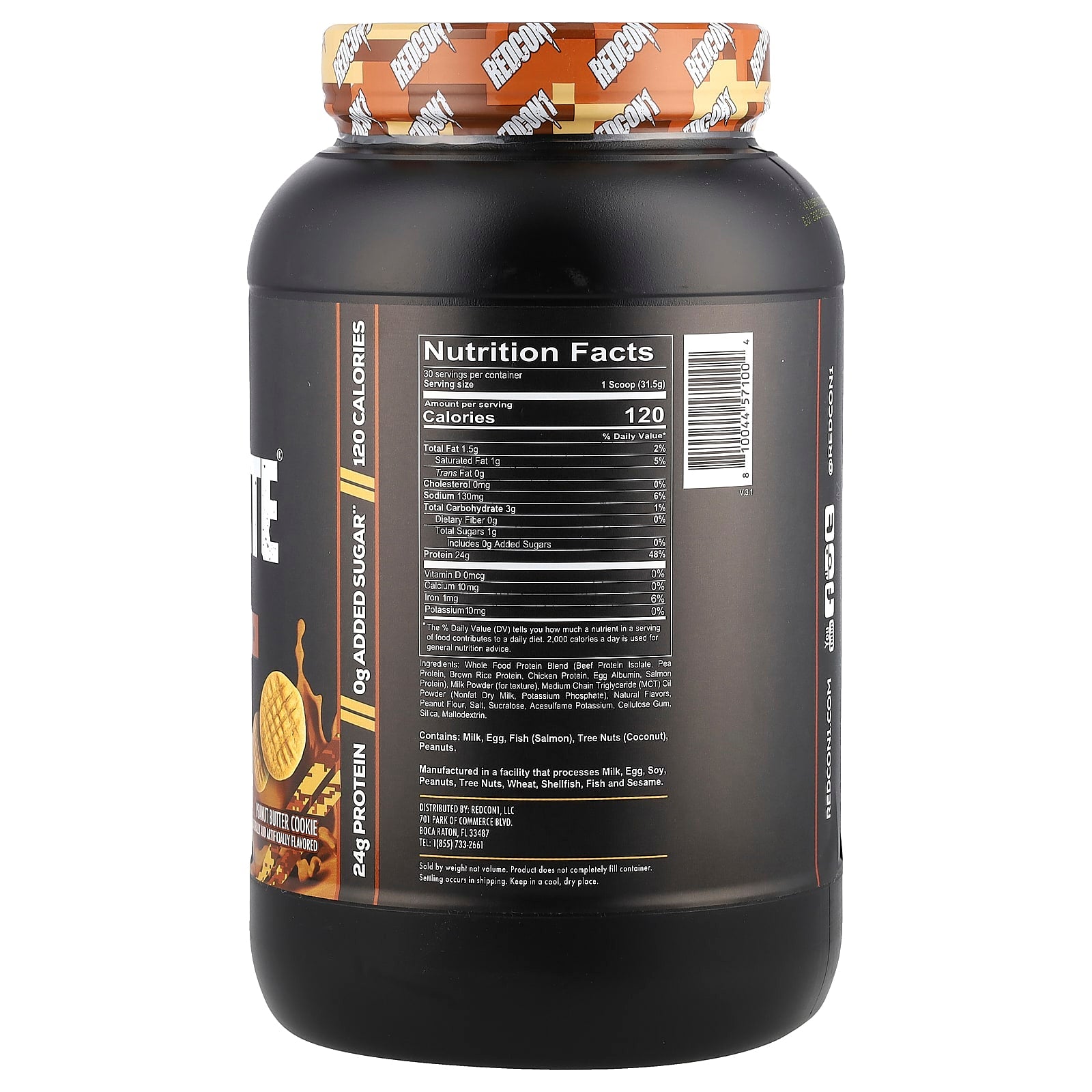 Redcon1, MRE Lite®, Whole Food Protein Powder, Peanut Butter Cookie, 2.08 lb (945 g) - Image 2