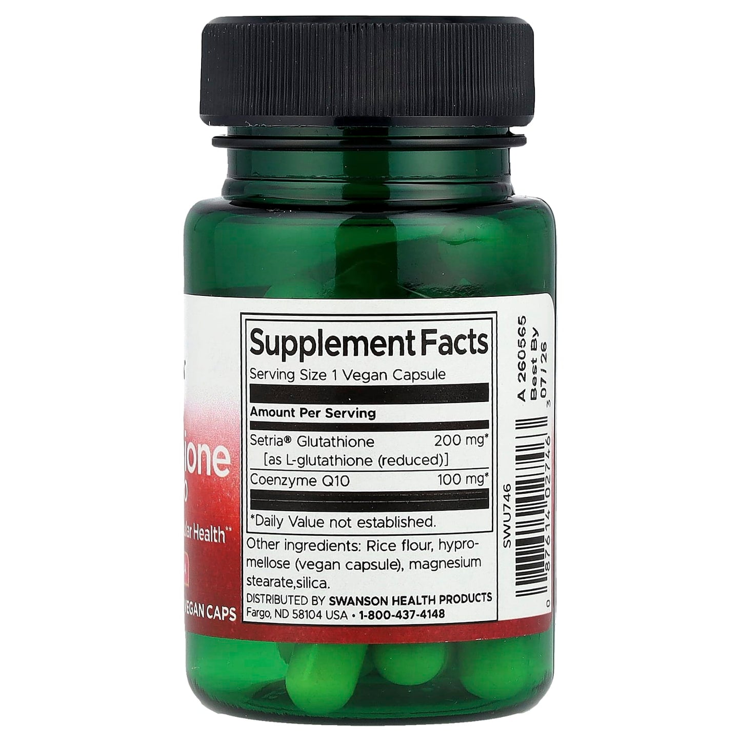Swanson, L-Glutathione with CoQ10, 30 Vegan Caps - Image 2