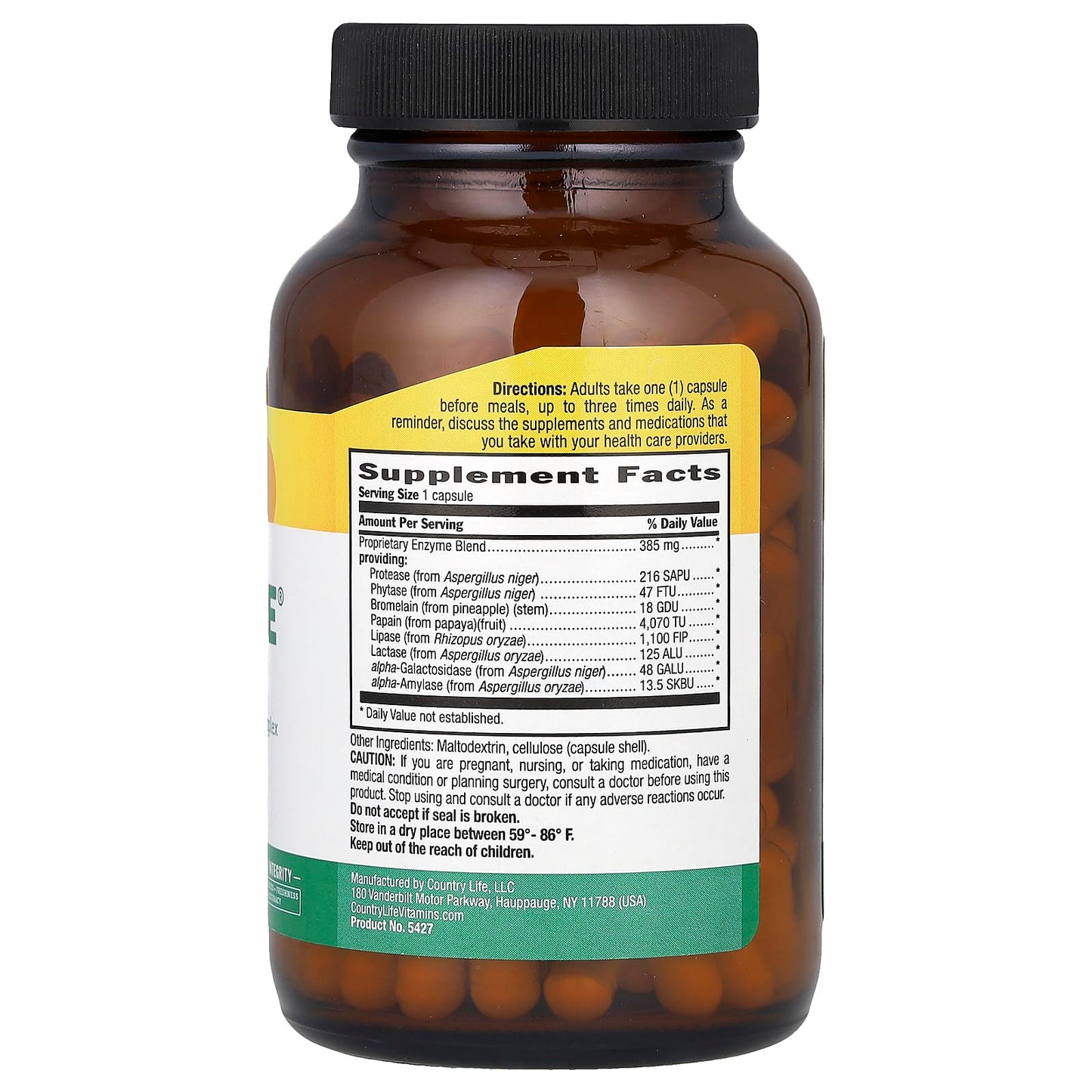 Maxi-Zyme Vegan Digestive Enzyme Supplement 120 Capsules - Image 2