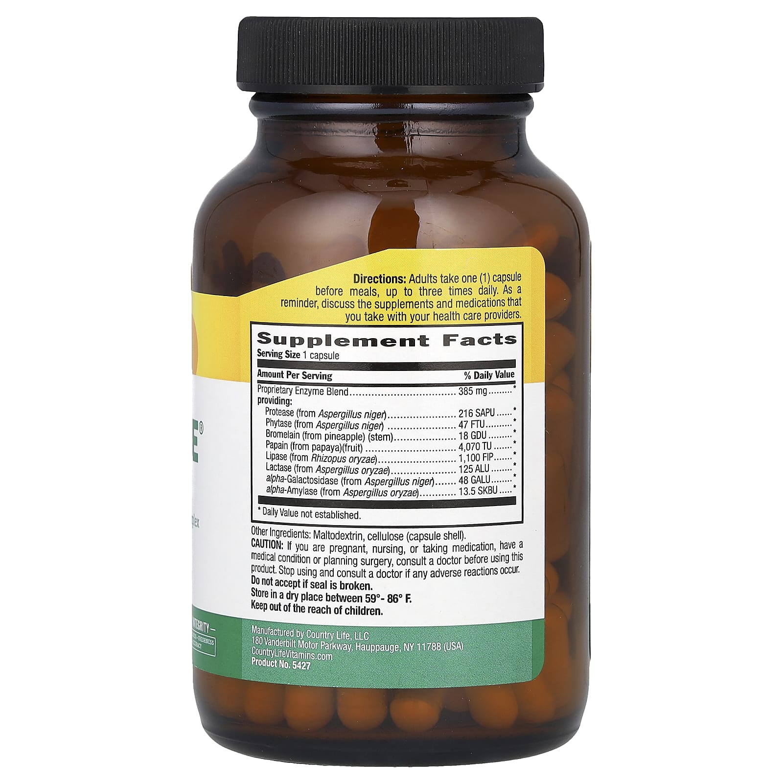 Maxi-Zyme Vegan Digestive Enzyme Supplement 120 Capsules - Image 2