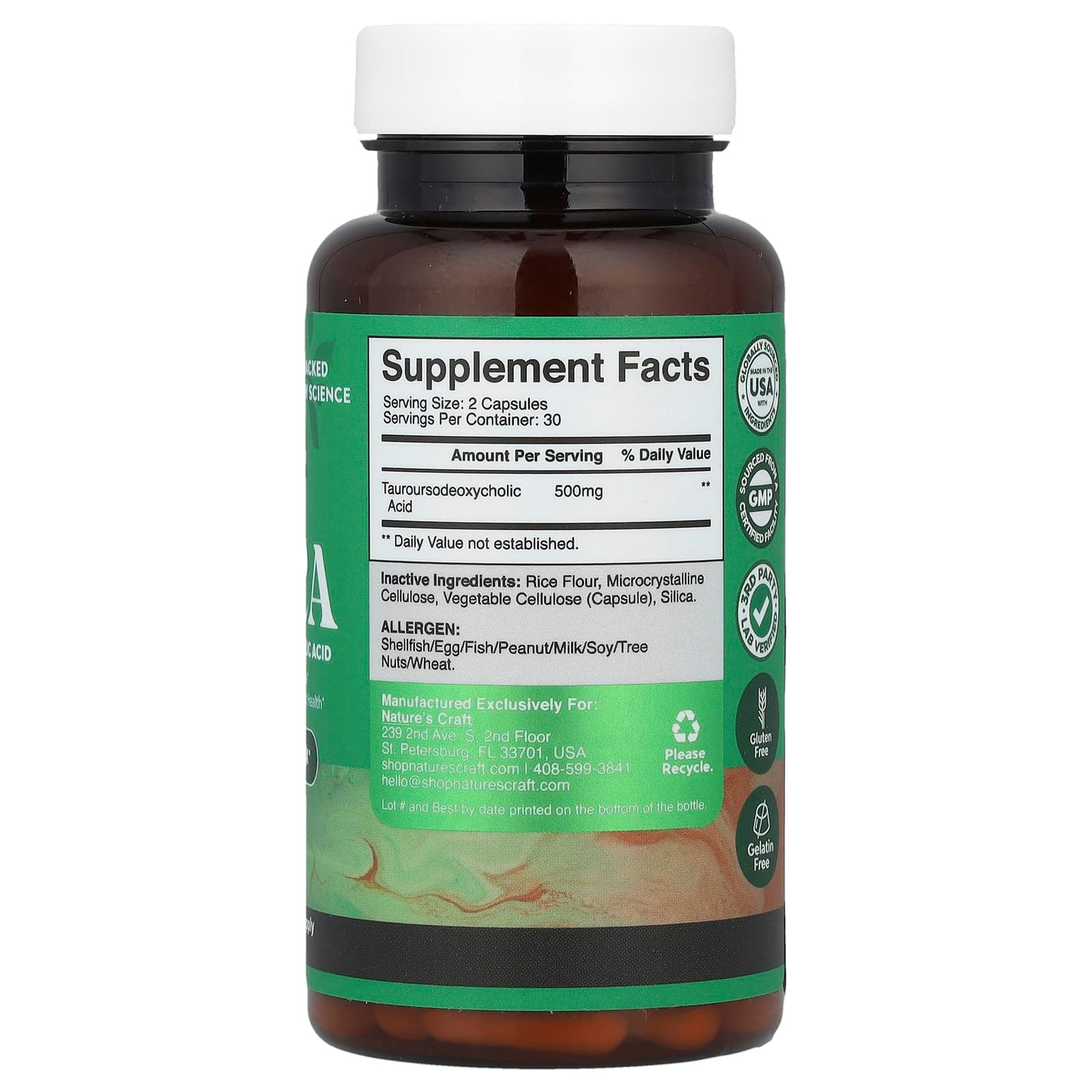 Nature's Craft, TUDCA, 60 Capsules (250 mg per Capsule) - Image 2