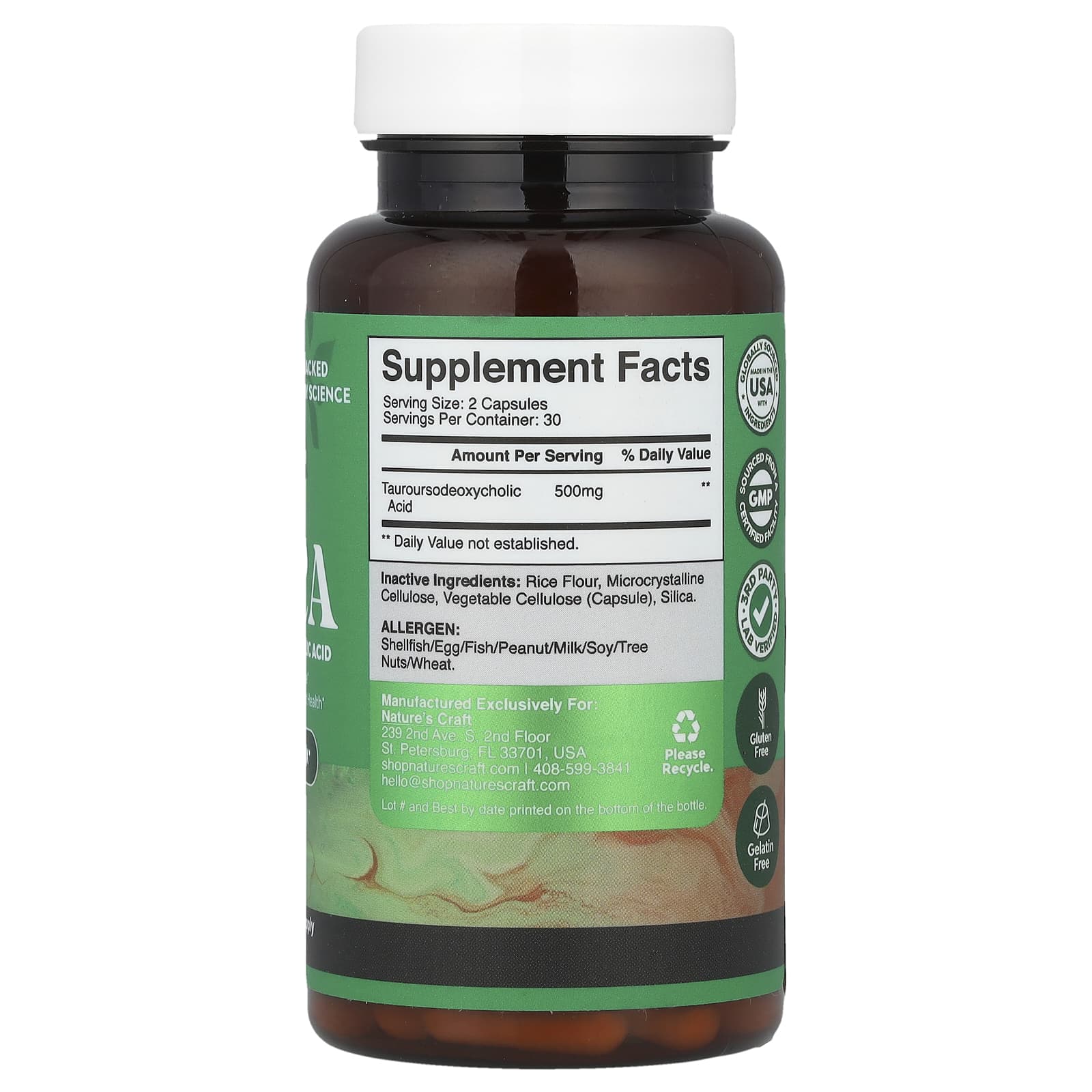 Nature's Craft, TUDCA, 60 Capsules (250 mg per Capsule) - Image 2