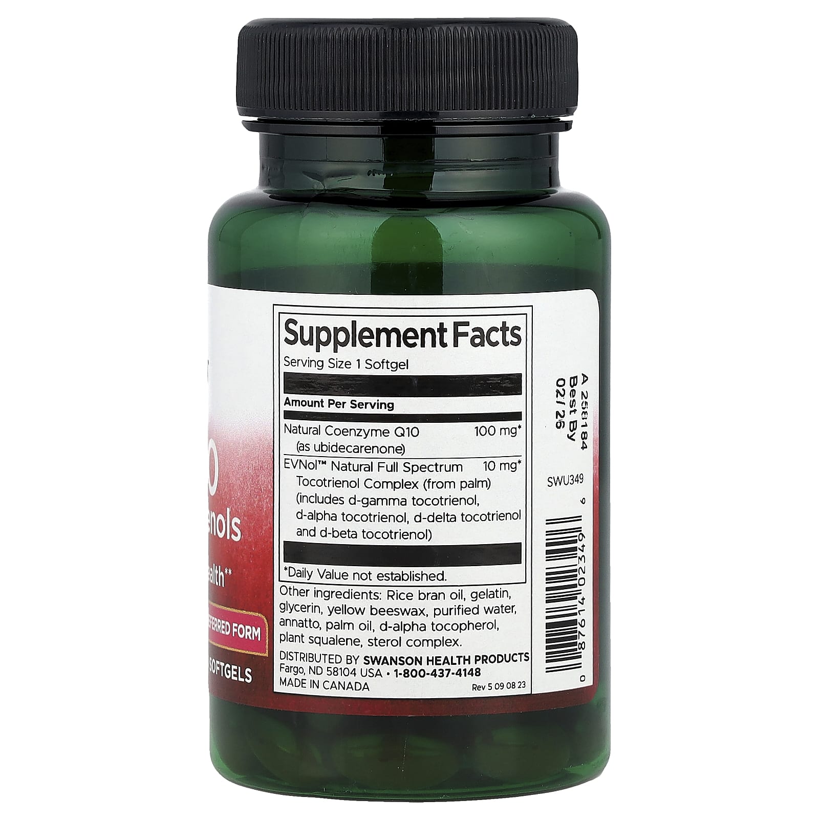 Swanson, CoQ10 with Tocotrienols, 60 Softgels - Image 2