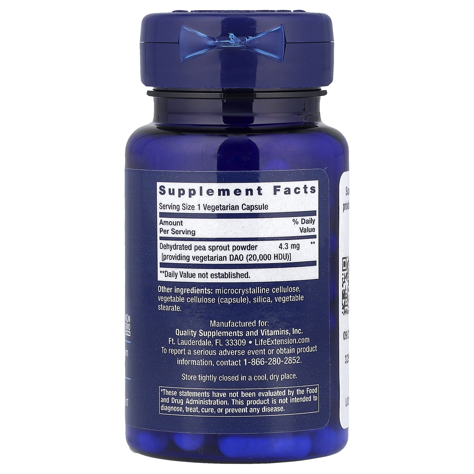 Life Extension, Food Sensitivity Relief with Diamine Oxidase (DAO), 60 Vegetarian Capsules (4.3 mg per Capsule) - Image 2