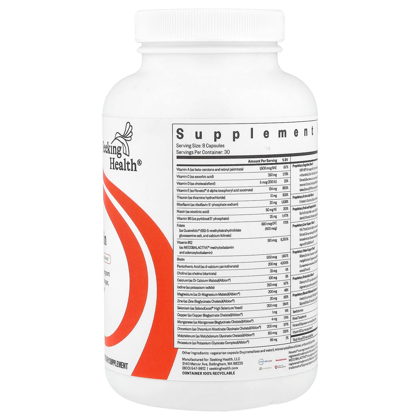Seeking Health, Optimal Multivitamin, 240 Capsules - Image 2