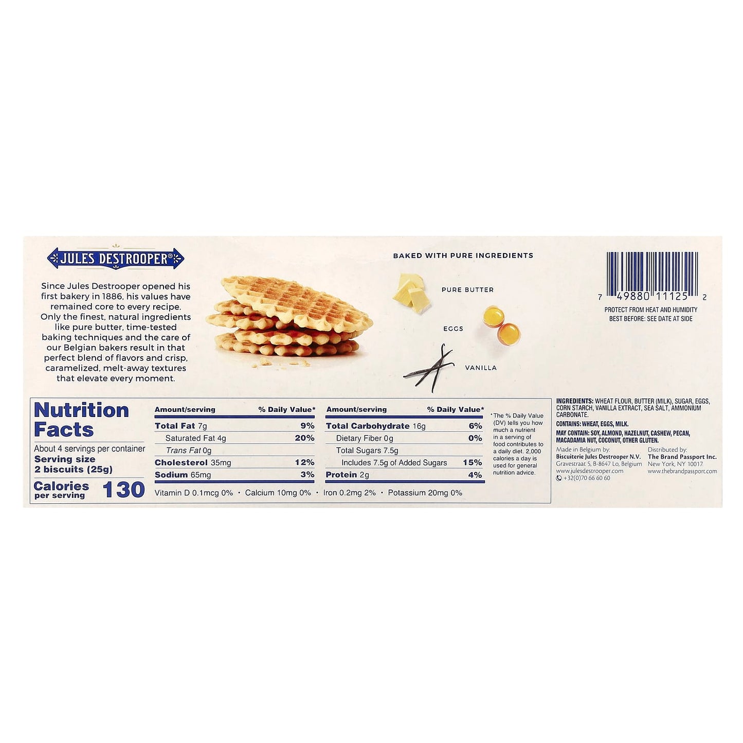 Authentic Belgian Butter Waffles by Jules Destrooper (100g) - Image 2