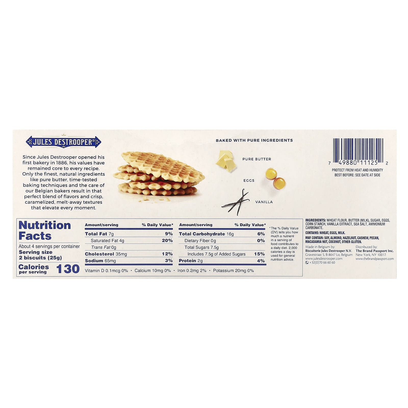 Authentic Belgian Butter Waffles by Jules Destrooper (100g) - Image 2