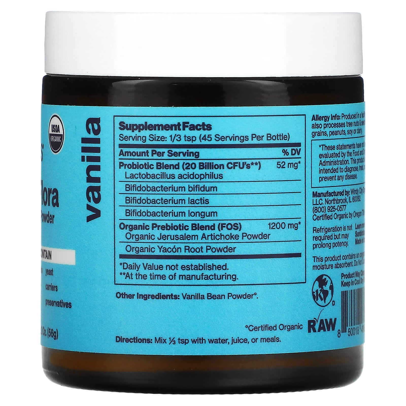 Sunbiotics, Friendlier Flora Probiotic & Prebiotic Powder, Vanilla, 2 oz (56 g) - Image 2