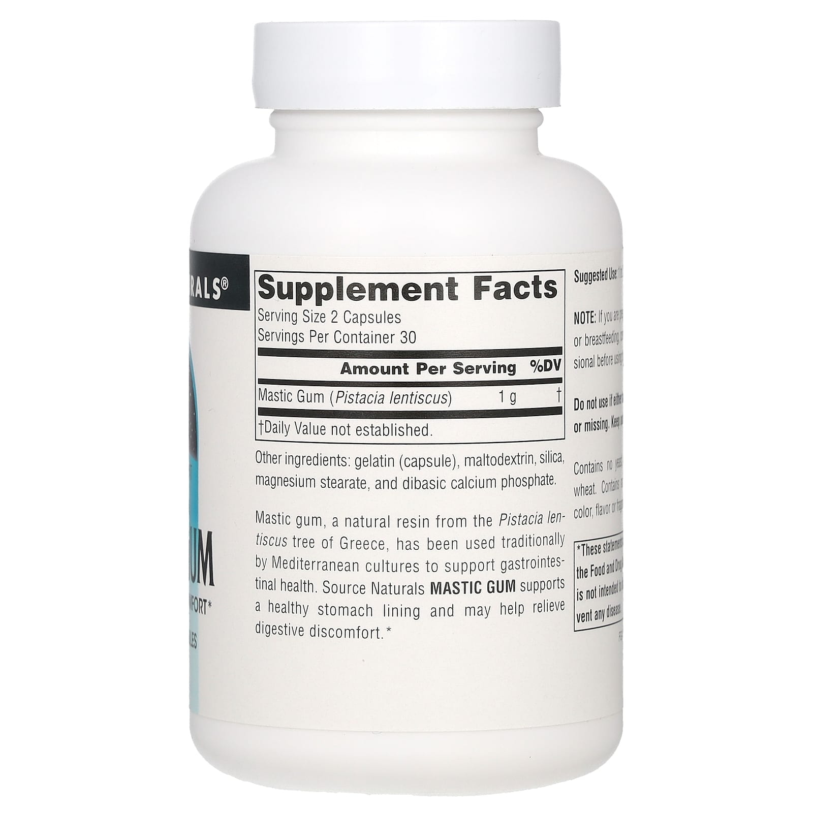 Source Naturals, Mastic Gum, 500 mg , 60 Capsules - Image 2