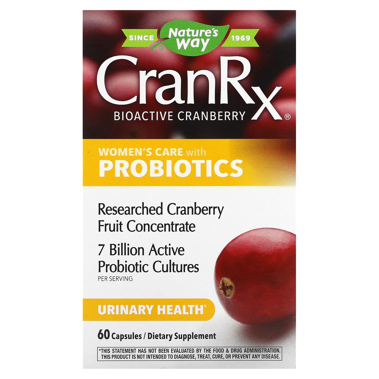 Nature's Way, CranRx, Women's Care with Probiotics, 60 Capsules - Image 1