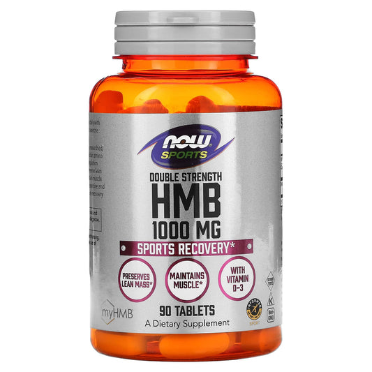 NOW Foods, Sports, HMB, Double Strength, 1,000 mg, 90 Tablets - Image 1