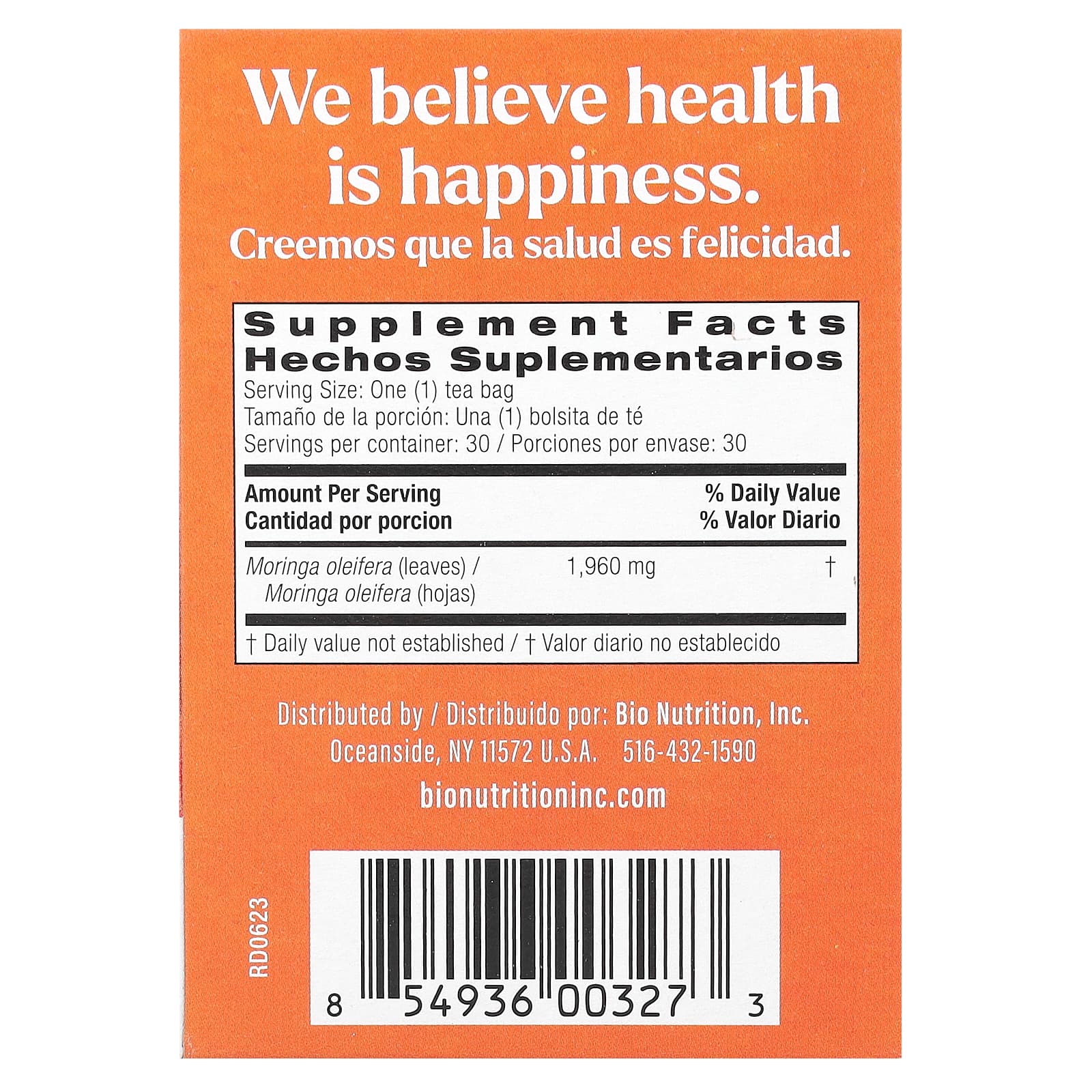 Moringa Tea by Bio Nutrition - Caffeine Free, 30 Tea Bags - Image 2