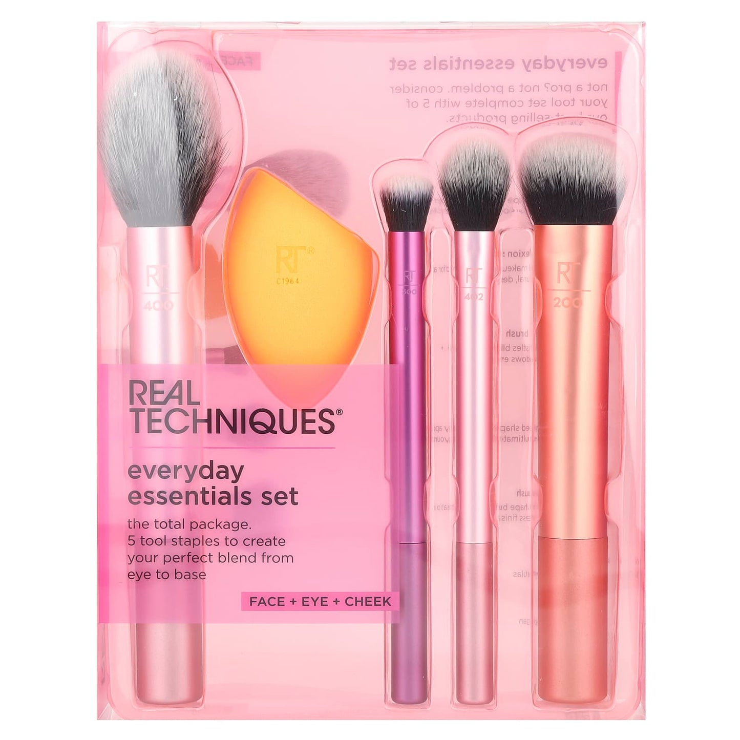 Real Techniques, Everyday Essentials Set, Face + Eye + Cheek ,  5 Pieces - Image 2