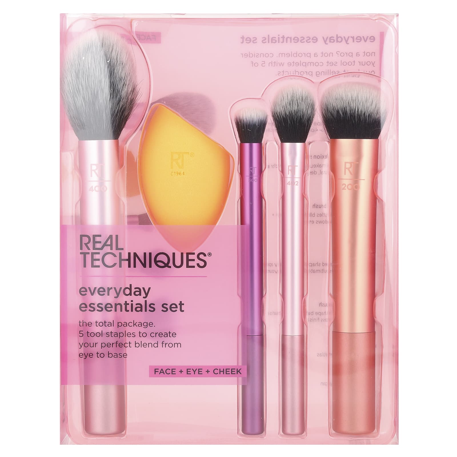 Real Techniques, Everyday Essentials Set, Face + Eye + Cheek ,  5 Pieces - Image 2