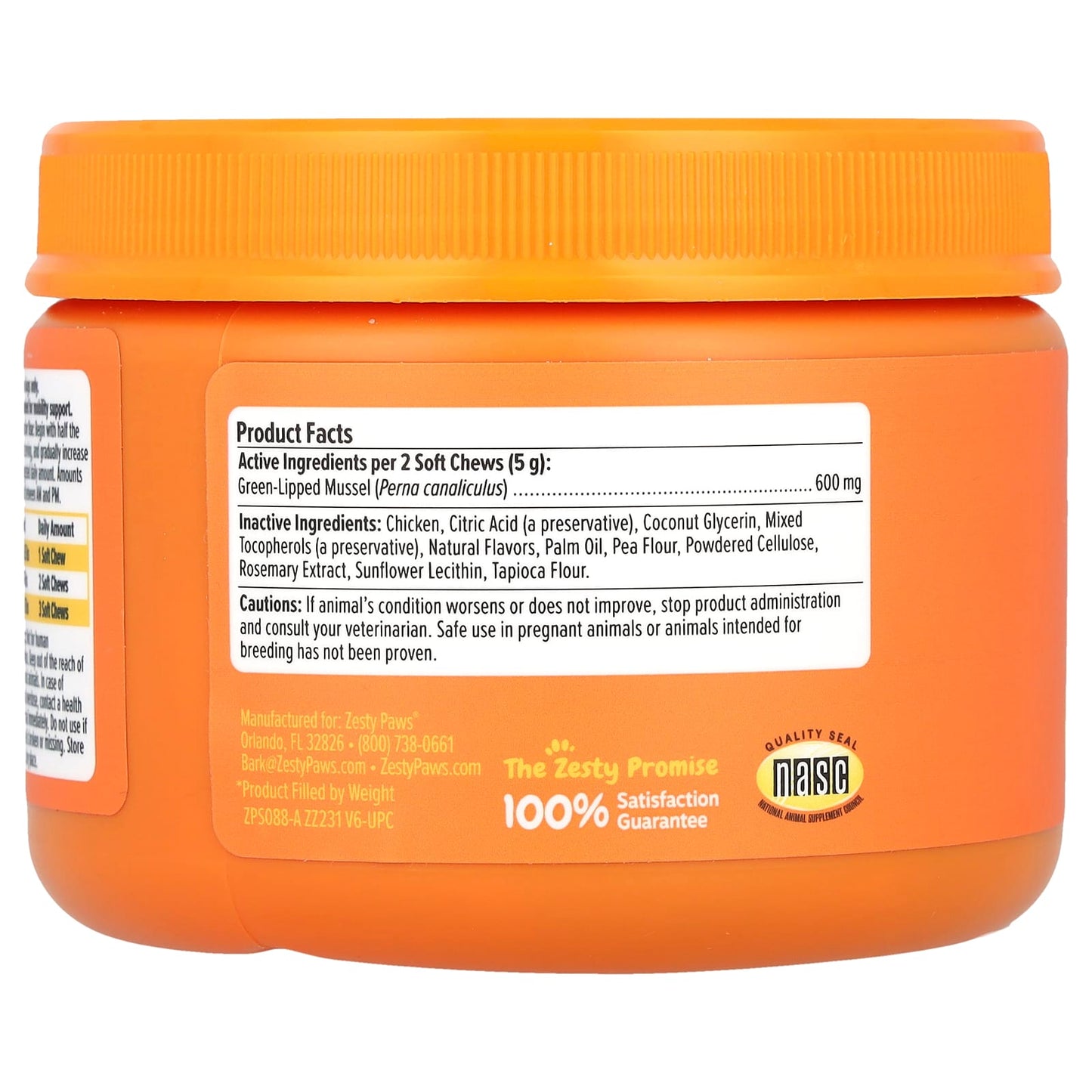 Zesty Paws, Mussel Hip & Joint Bites, For Dogs, All Ages, Chicken, 90 Soft Chews, 7.9 oz (225 g) - Image 2