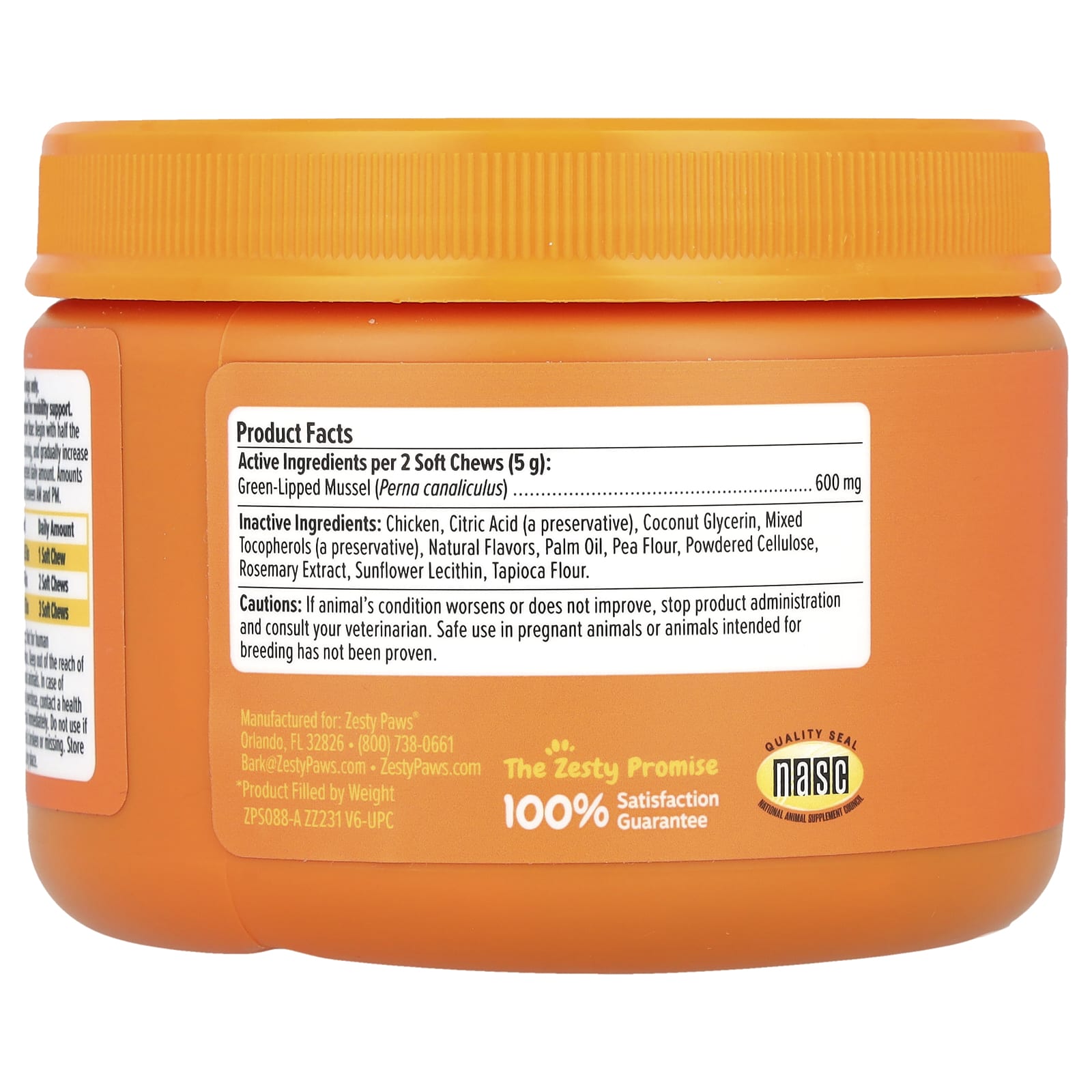 Zesty Paws, Mussel Hip & Joint Bites, For Dogs, All Ages, Chicken, 90 Soft Chews, 7.9 oz (225 g) - Image 2