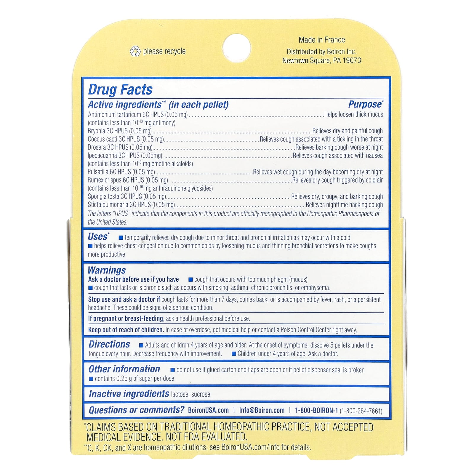 Boiron Chestal Meltaway Pellets for Cough Relief - 160 Pellets - Image 2