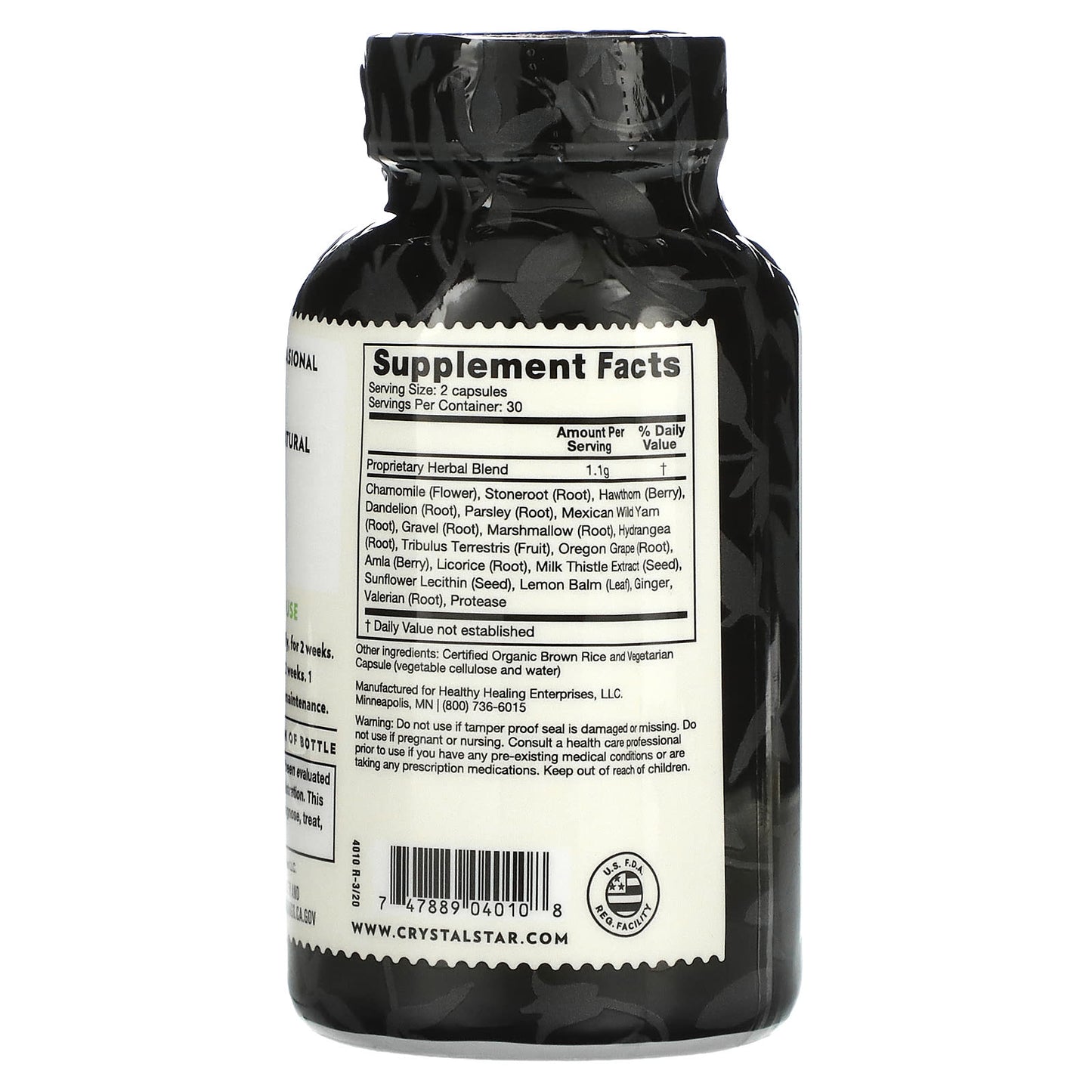 Natural Kidney Relief with Crystal Star, 60 Veg Capsules - Image 2