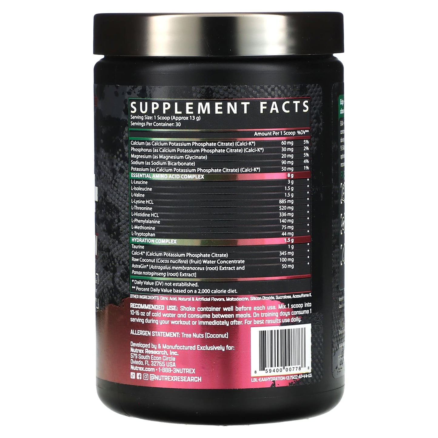 Nutrex Research, EAA+ Hydration, Apple Pear, 13.76 oz (390 g) - Image 2