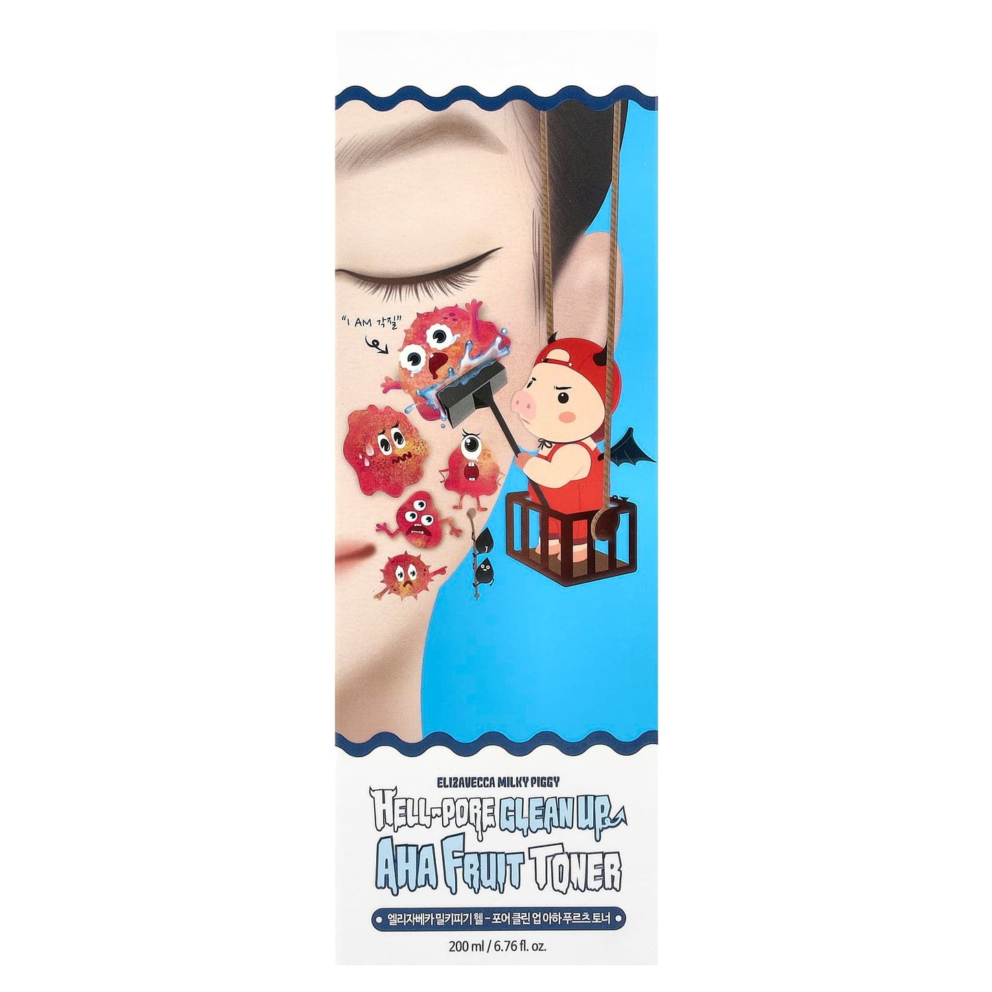 Elizavecca, Milky Piggy, Hell-Pore Clean Up, AHA Fruit Toner, 6.76 fl oz (200 ml)