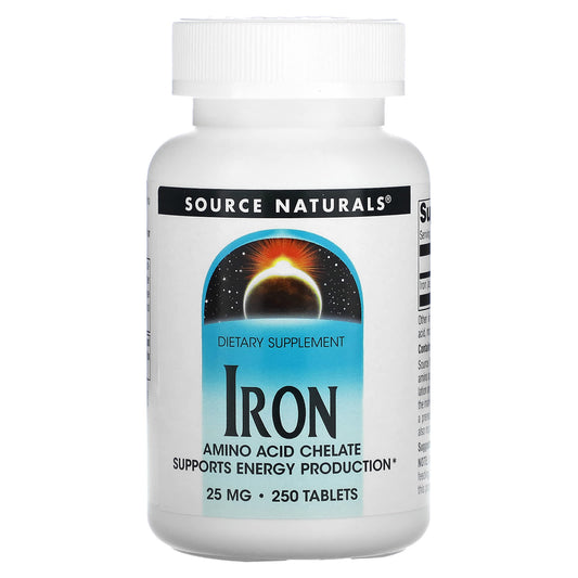 Source Naturals, Iron, 25 mg, 250 Tablets - Image 1