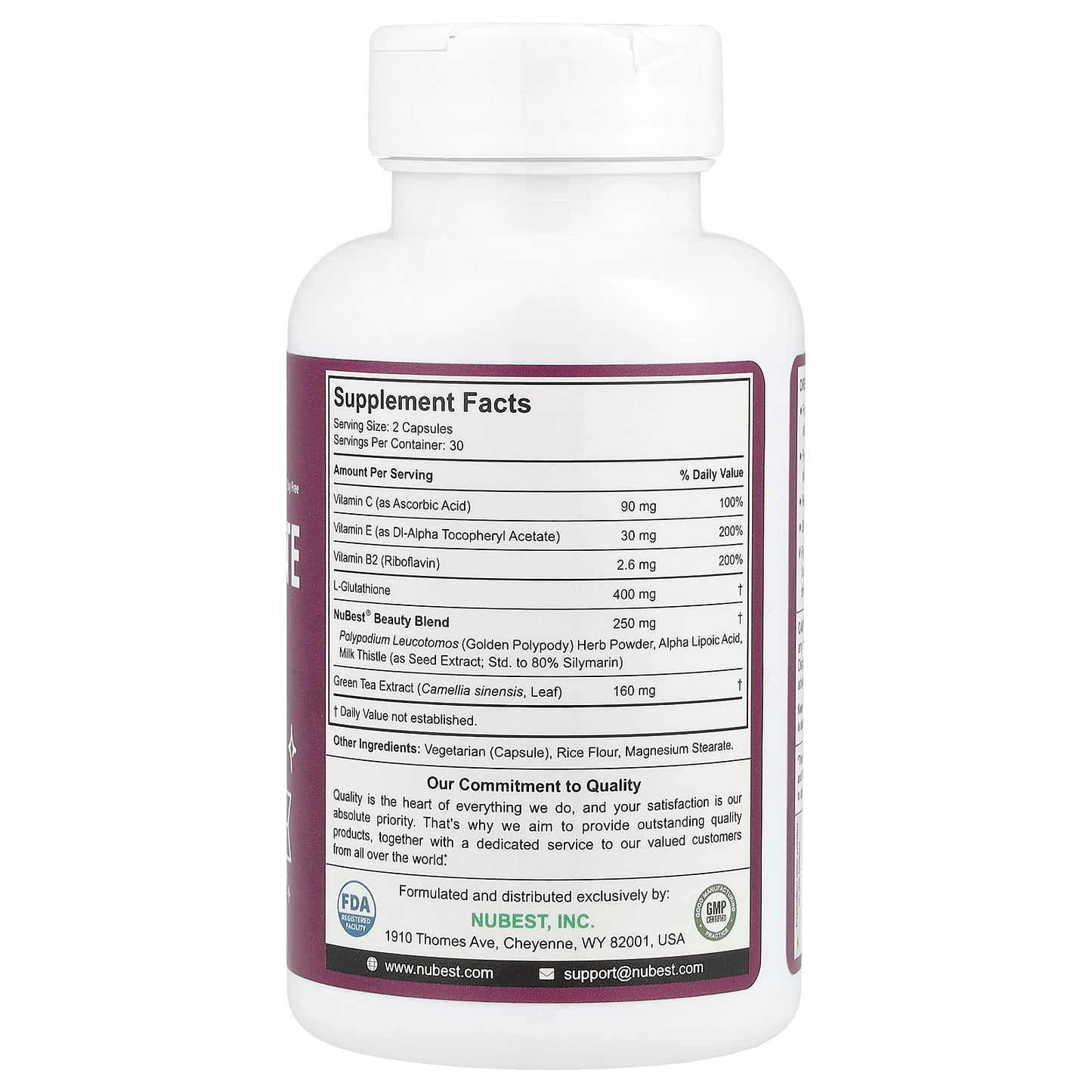 NuBest, Nubest White, 60 Vegetarian Capsules - Image 2