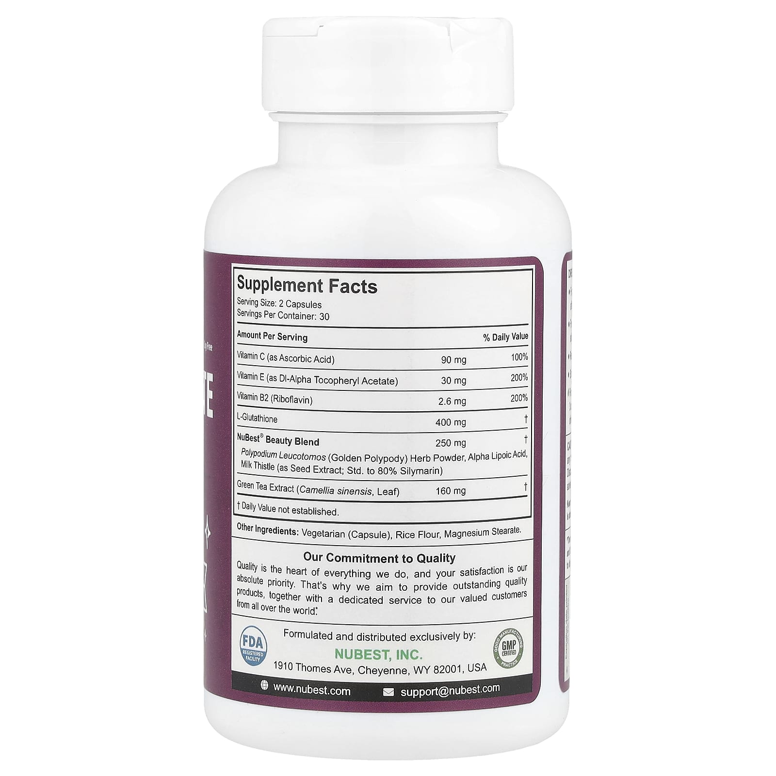 NuBest, Nubest White, 60 Vegetarian Capsules - Image 2