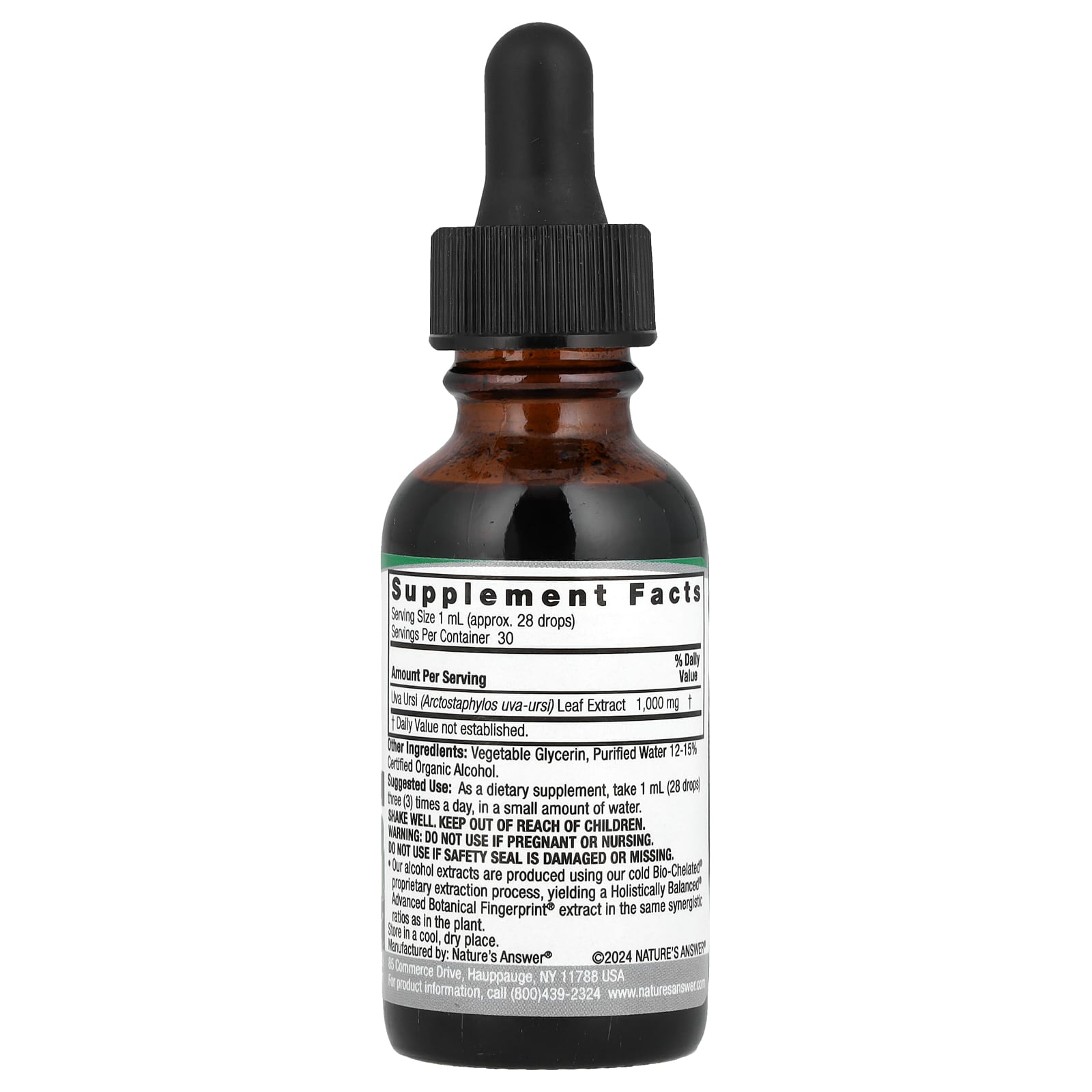Nature's Answer, Uva Ursi Extract, Low Alcohol, 1,000 mg, 1 fl oz (30 ml) - Image 2