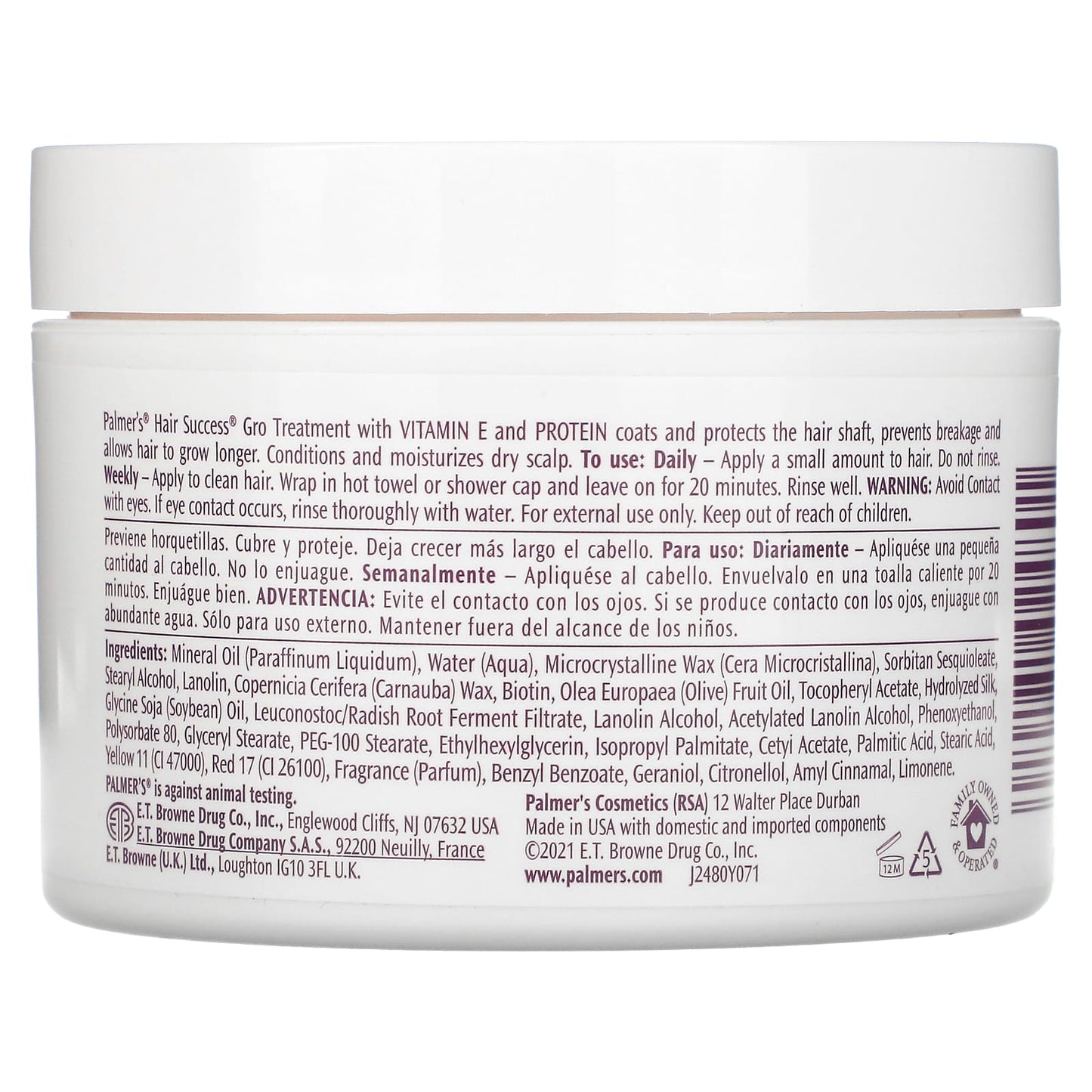 Palmer's, Hair Success® with Vitamin E, Gro Treatment, 7.5 oz (200 g) - Image 2