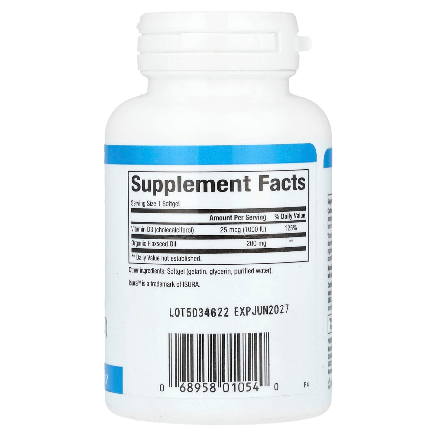 Natural Factors, Vitamin D3, 25 mcg (1,000 IU), 180 Softgels - Image 2