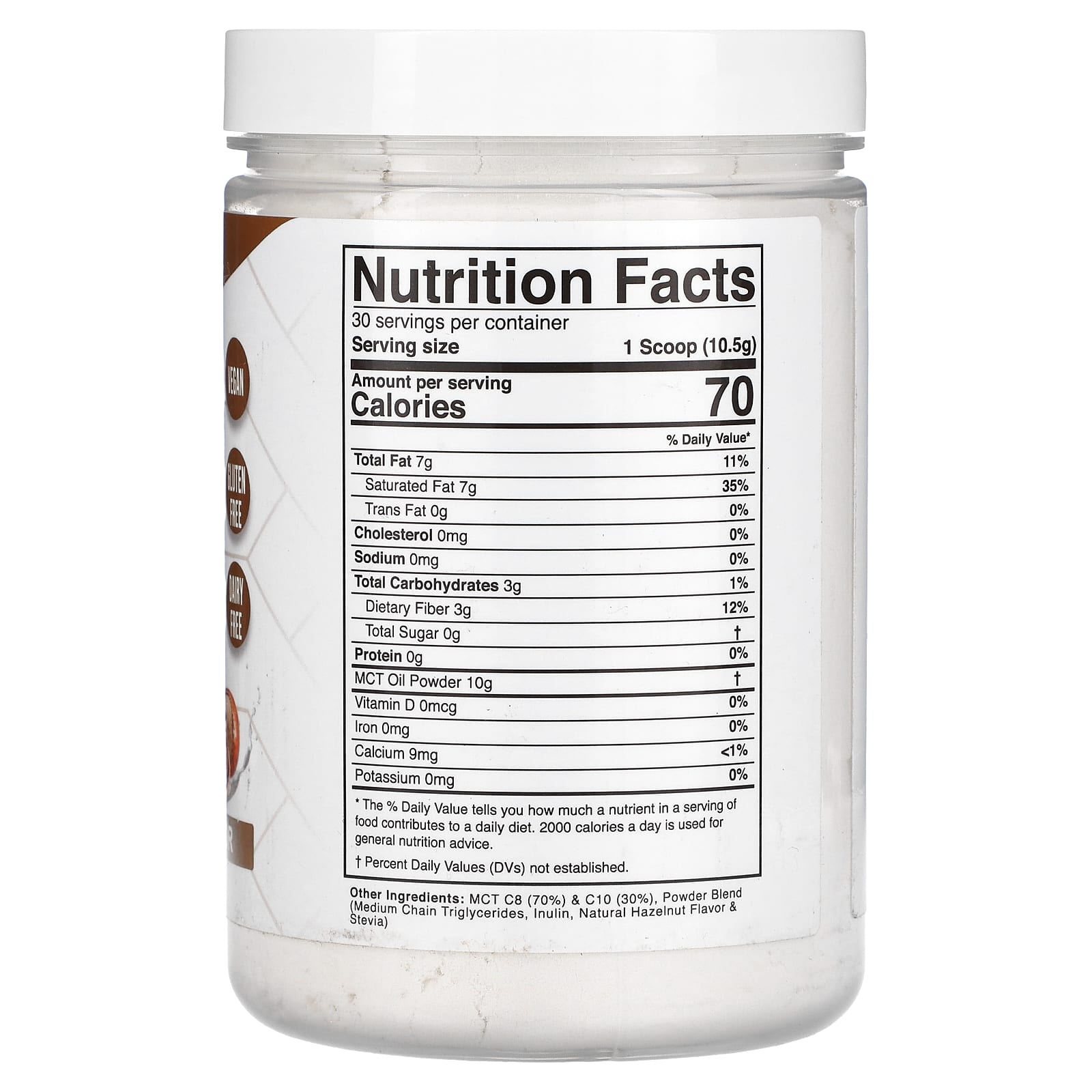 Dr. Colbert's Keto Zone MCT Oil Powder - Hazelnut, Non-GMO, Gluten-Free - Image 2