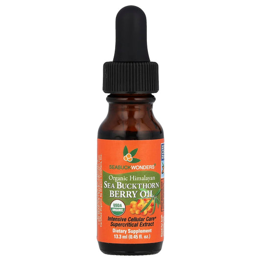 SeaBuckWonders, Organic Himalayan Sea Buckthorn Berry Oil, 0.45 fl oz (13.3 ml) - Image 1