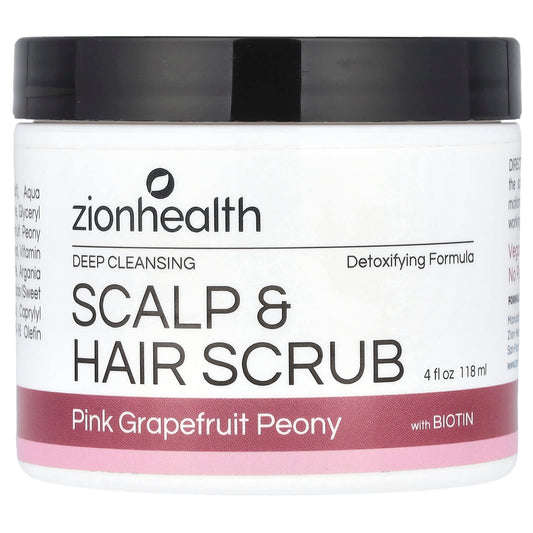 Zion Health, Scalp & Hair Scrub with Biotin, Pink Grapefruit Peony, 4 fl oz (118 ml) - Image 1