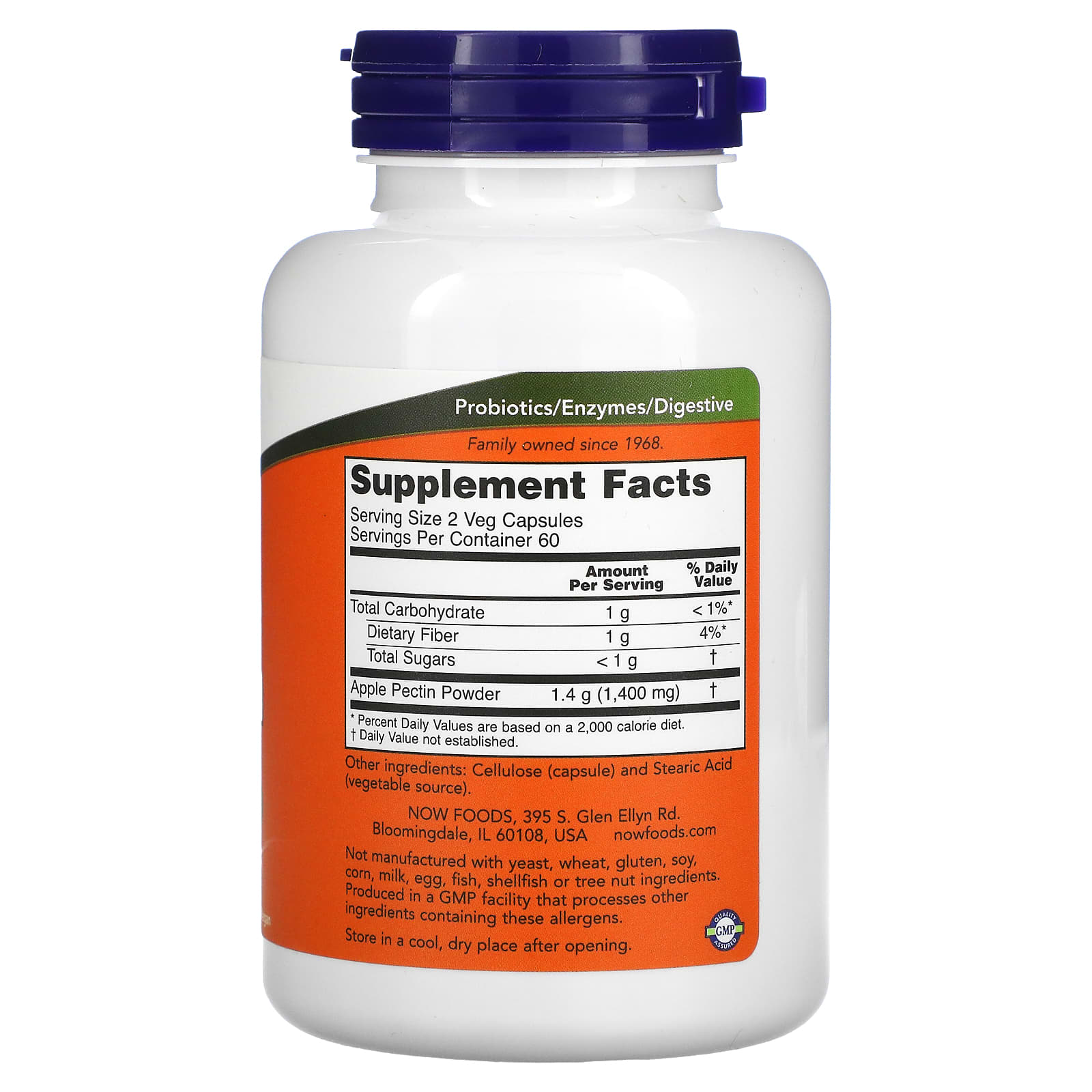 NOW Foods, Apple Pectin, 700 mg, 120 Veg Capsules - Image 2
