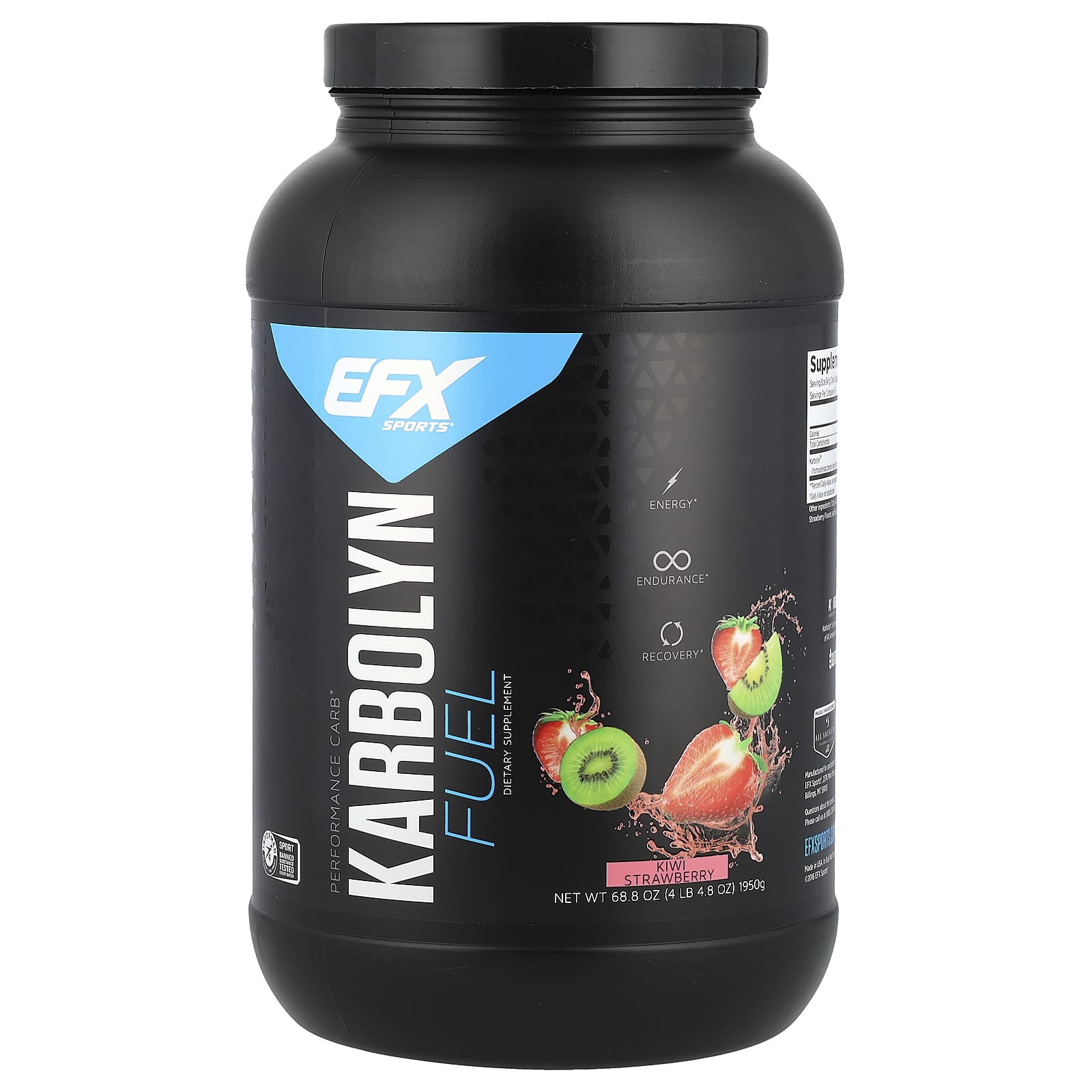 EFX Sports Karbolyn Fuel Kiwi Strawberry 4lb for Endurance - Image 1