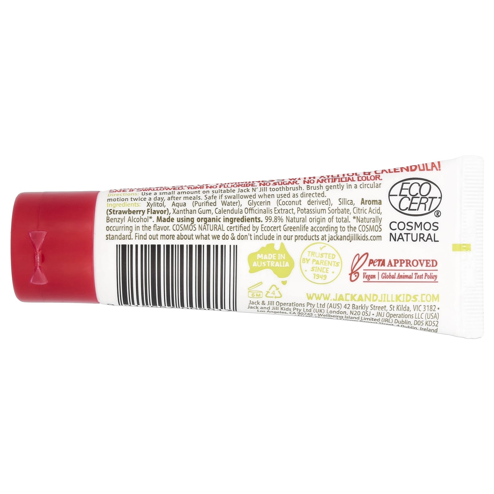Strawberry Natural Toothpaste for Kids by Jack n' Jill, 1.76 oz - Image 2