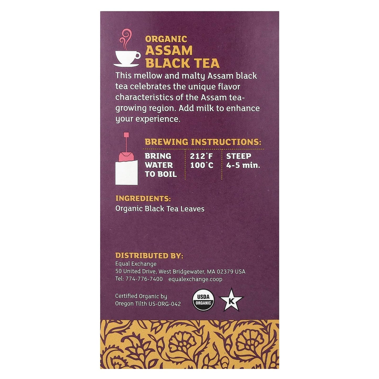 Organic Assam Black Tea by Equal Exchange, USDA Certified, 20 Tea Bags - Image 2
