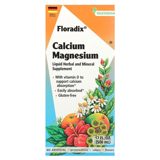 Calcium Magnesium Liquid Supplement by Floradix - 17 fl oz (500 ml) - Image 1