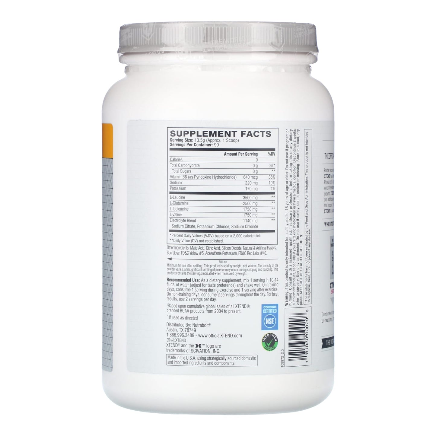 XTEND, The Original 7G BCAA, Mango Madness, 2.68 lb (1.22 kg) - Image 2