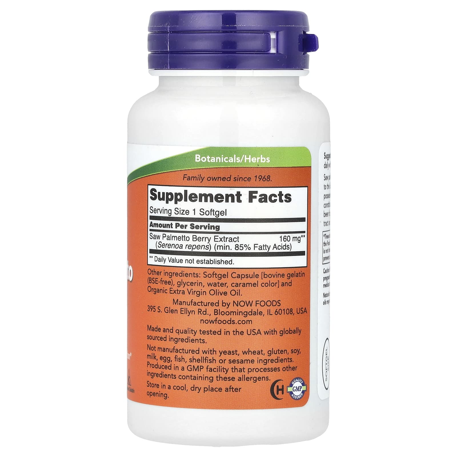 NOW Foods, Saw Palmetto Extract, 160 mg, 120 Softgels