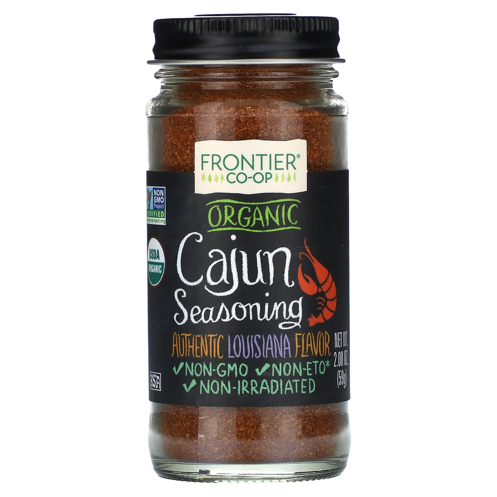 Authentic Louisiana Flavor Organic Cajun Seasoning 2.08 oz Frontier Co-op - Image 1