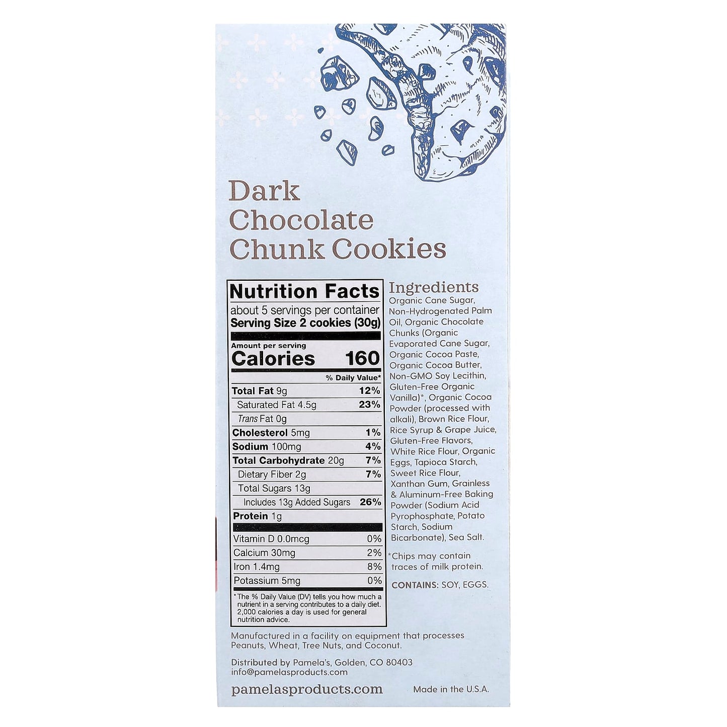 Pamela's Products, Chunk Cookies, Dark Chocolate, 5.29 oz (150 g) - Image 2