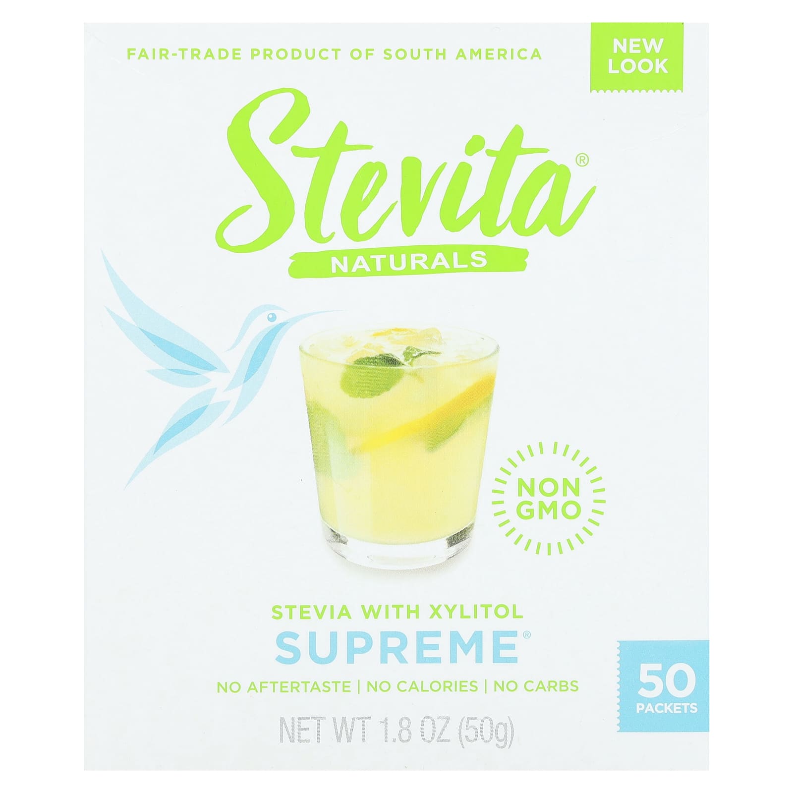 Stevita, Naturals, Stevia With Xylitol, Supreme, 50 Packets, 1.8 oz (50 g) - Image 1