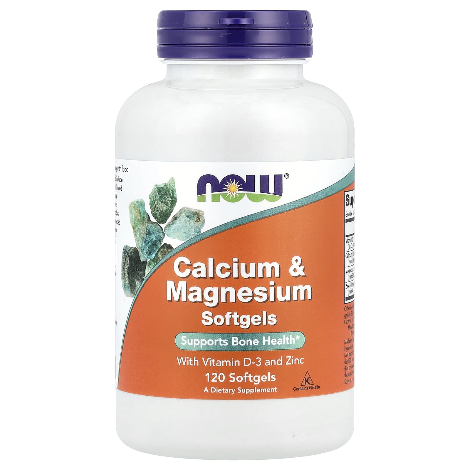 NOW Foods, Calcium & Magnesium with Vitamin D3 and Zinc, 120 Softgels - Image 1
