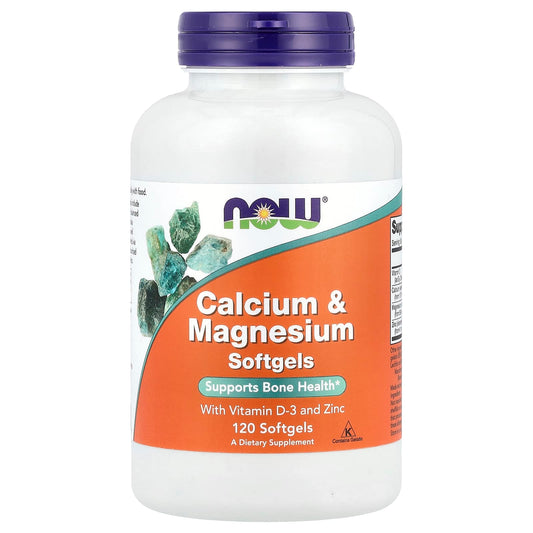 NOW Foods, Calcium & Magnesium with Vitamin D3 and Zinc, 120 Softgels - Image 1